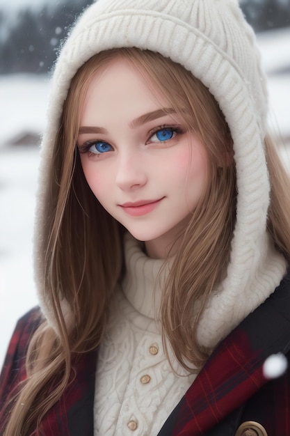 Una chica con ojos azules