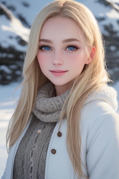 Una chica con ojos azules