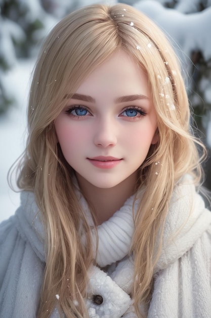 Una chica con ojos azules