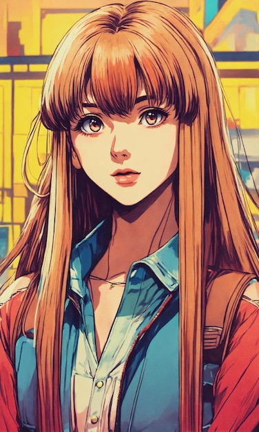 Una chica con el pelo largo y liso en el anime de los años 80