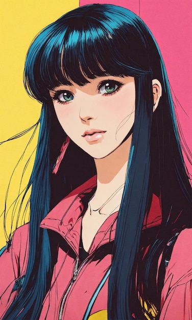 Una chica con el pelo largo y liso en el anime de los años 80