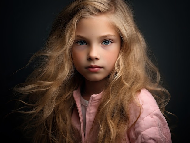 Una chica con el pelo largo y rubio