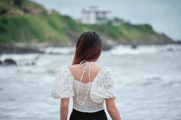 chica en la playa