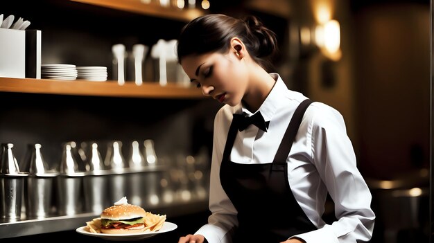 Una chica que trabaja en un bar