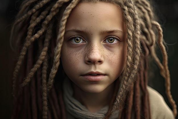 Chica con rastas IA generativa