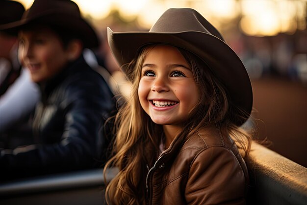 una chica con un sombrero de vaquero