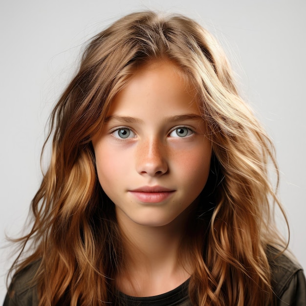 Chica sueca de 10 años con un aspecto animado