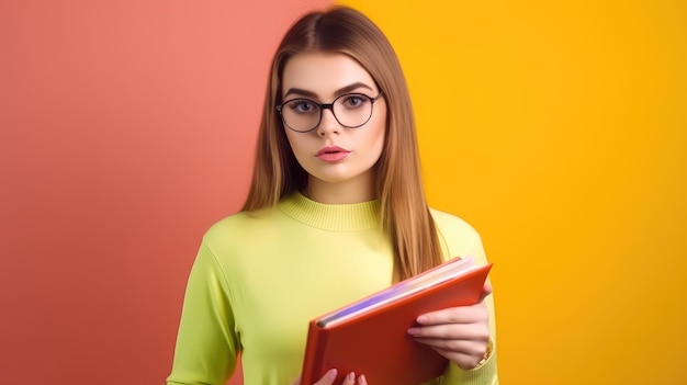 Chica sujetando un libro