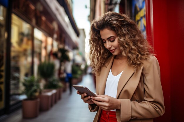 Chica con tecnología de dispositivos digitales