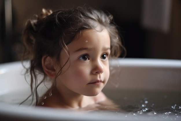 Chica tomando baño Generar Ai