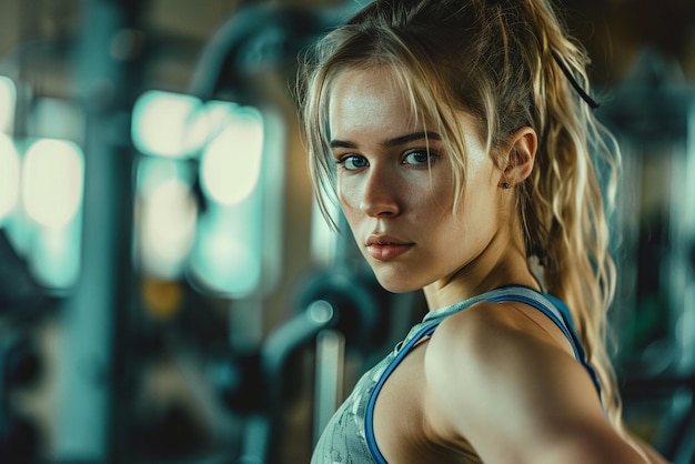 chica trabajando en el gimnasio