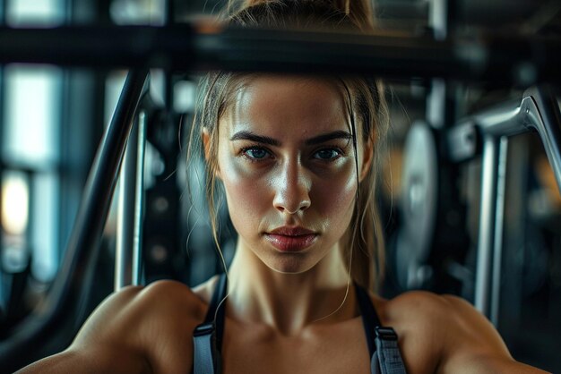 chica trabajando en el gimnasio