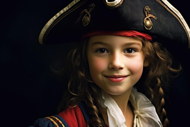 una chica con traje de pirata