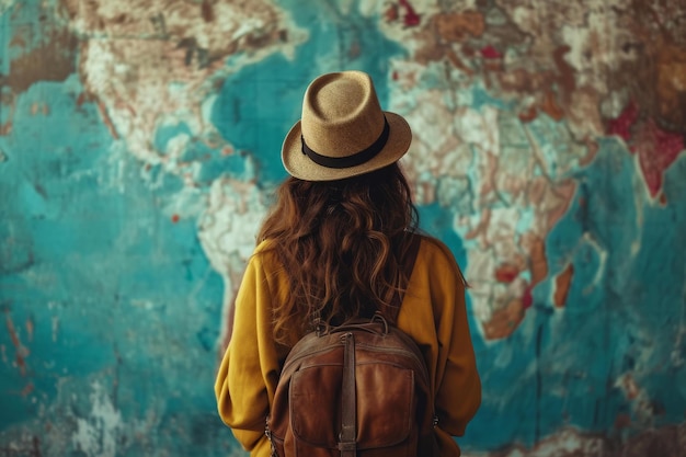 Foto la chica viajera sola genera ai