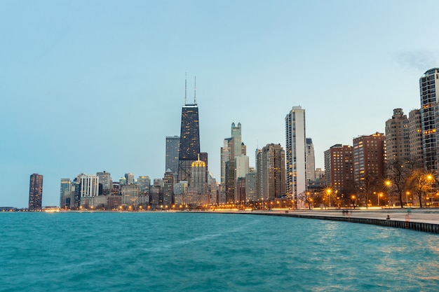 Chicago in der Abenddämmerung