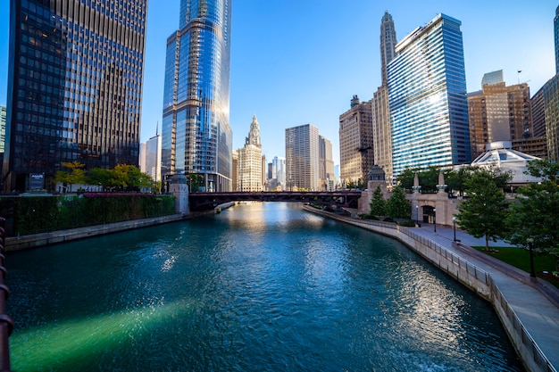 Chicago river em chicago, illinois
