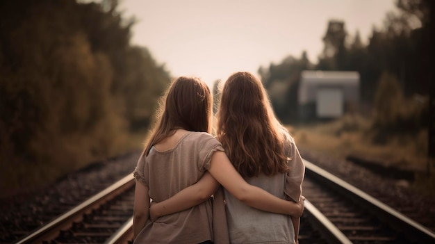 Chicas enamoradas juntas IA generativa