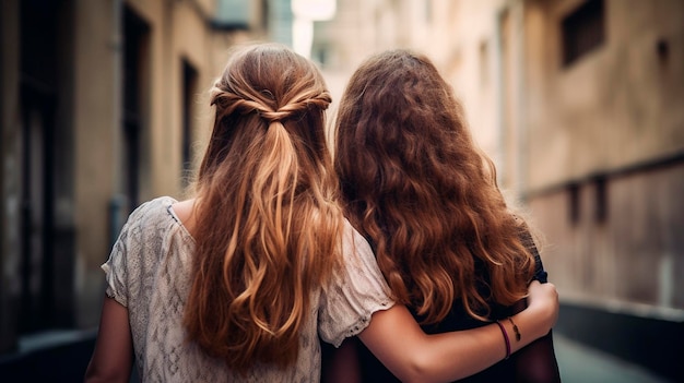 Chicas enamoradas juntas IA generativa