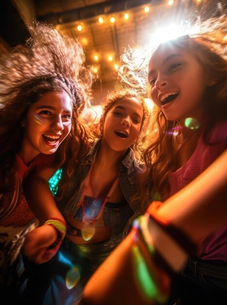 Foto las chicas se están divirtiendo en una fiesta latina.