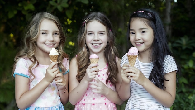 Foto chicas con helado