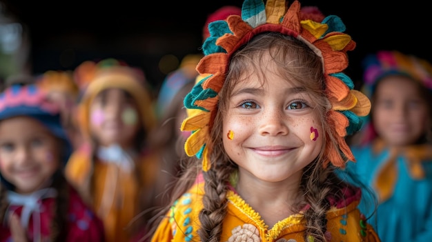 Chicas jóvenes con coloridos tocados