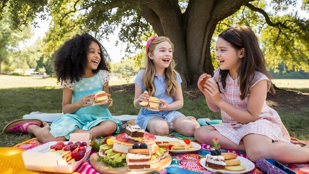 Chicas en un picnic