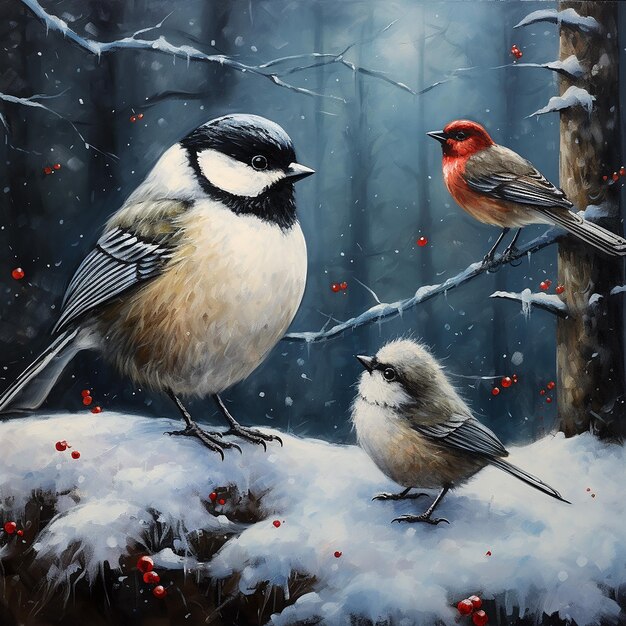 El Chickadee y el Hombre de Nieve