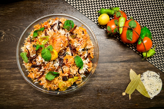 Foto chicken biryani food photography