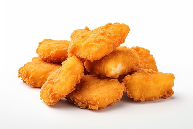 Chicken Nuggets isoliert auf Weiß gebraten