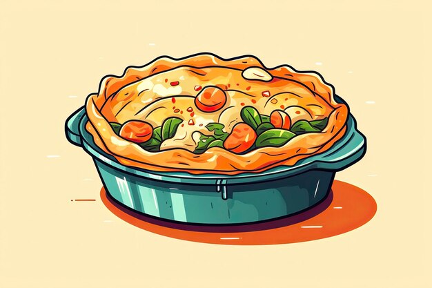 Chicken Pot Pie Illustration Illustration von LebensmittelnGenerative KI