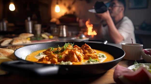 Chicken Tikka Masala Ein Gericht, das aus gerösteten marinierten Hähnchenstücken besteht