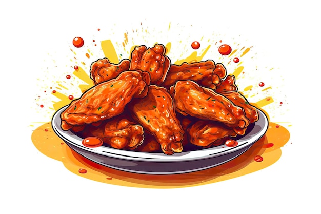 Chicken Wings Illustration Illustration von LebensmittelnGenerative KI