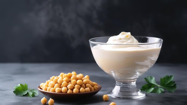 Foto chickpeas batidos o substituto perfeito de ovo vegano para cozinhar gerado pela ia