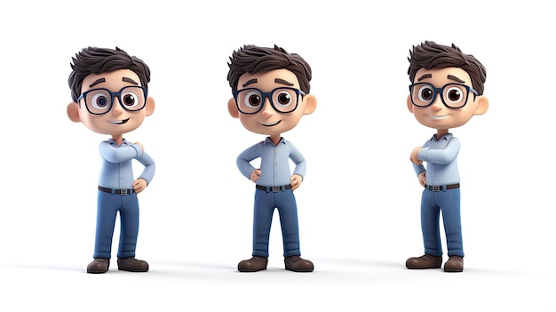 Chico 3D personaje de dibujos animados generado por ai