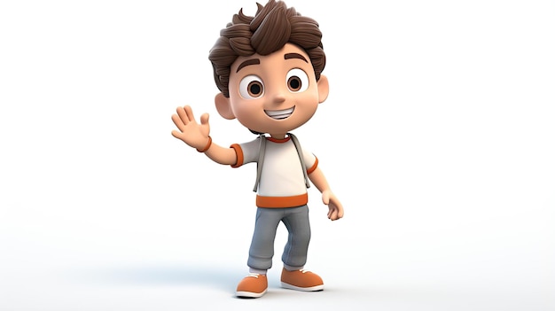 Chico 3D personaje de dibujos animados generado por ai