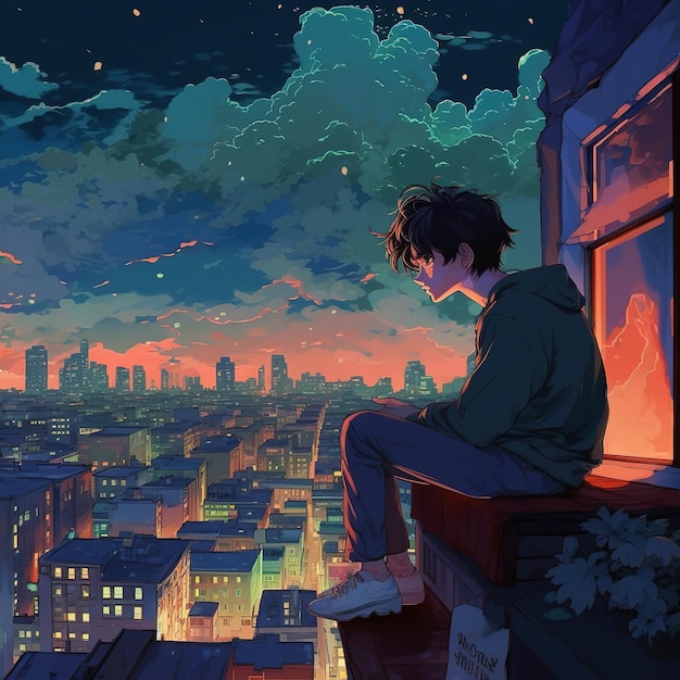 El chico del anime Lofi