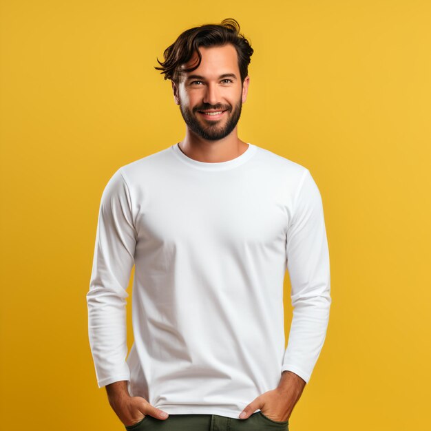 chico con camiseta blanca básica