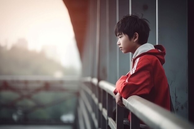 El chico chino del puente es una persona asiática Generate Ai