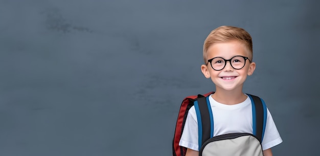 Chico estudiante con mochila Concepto de regreso a la escuela AI generado