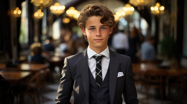 Un chico guapo en traje.