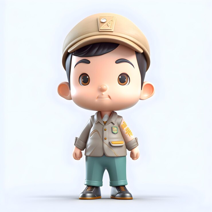 Foto chico lindo en uniforme de explorador con fondo blanco