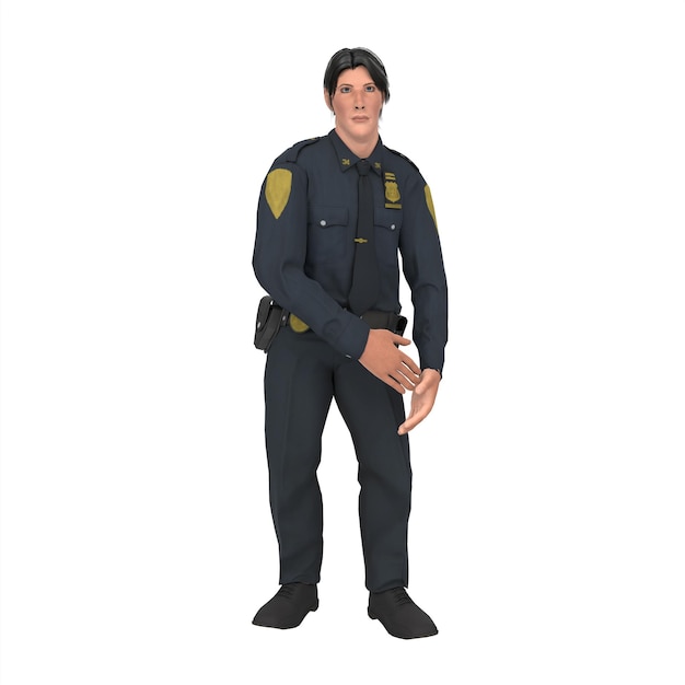 Chico policia modelado 3d