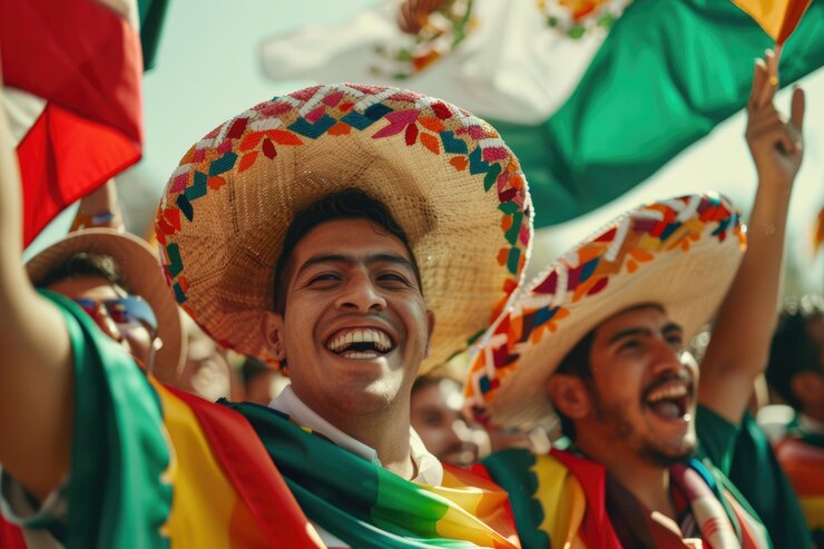 Foto chicos mexicanos aplaudiendo viva méxico en el día de la independencia en la ciudad de méxico