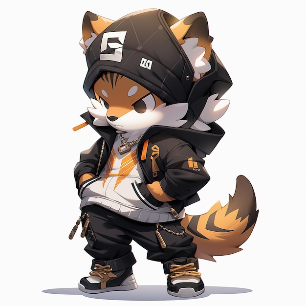 Chicos de moda con ropa de hip hop al estilo chibi