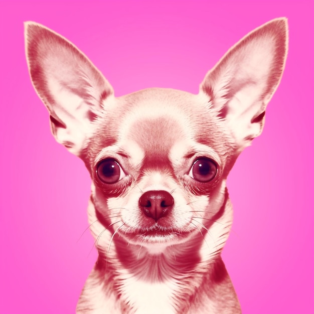 Chihuahua-Hund auf rosa Hintergrund Generative KI