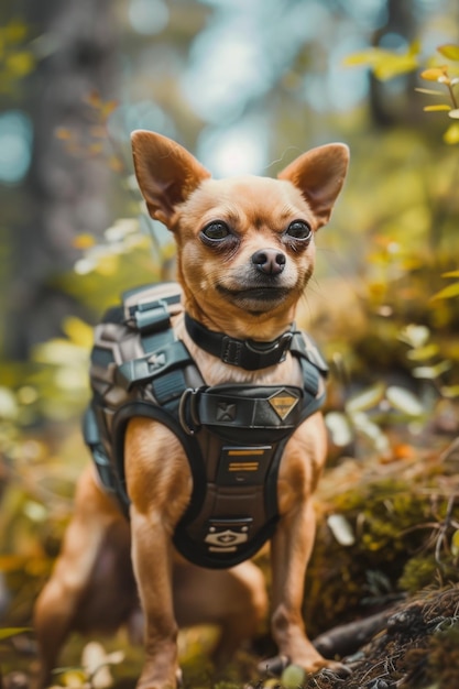 Chihuahua-Roboterhund in der Natur Der Hilfshund