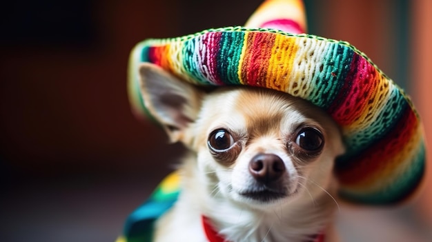 Un chihuahua con sombrero