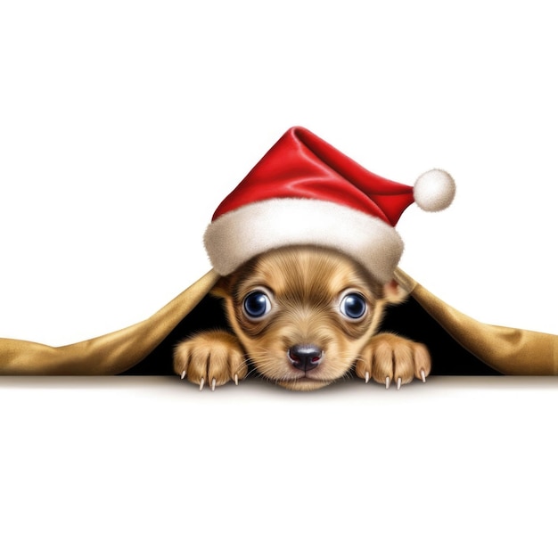 Chihuahua-Welpe mit Weihnachtsmütze