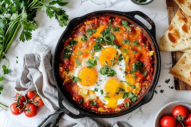 Foto chilaquiles deliciosos con huevos fritos