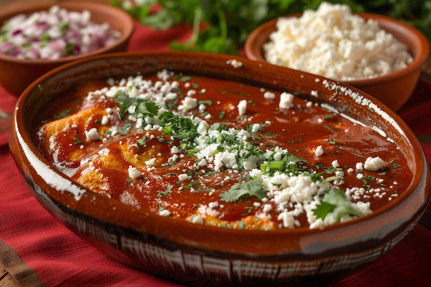 Chilaquiles rojos tradicionales con salsa roja